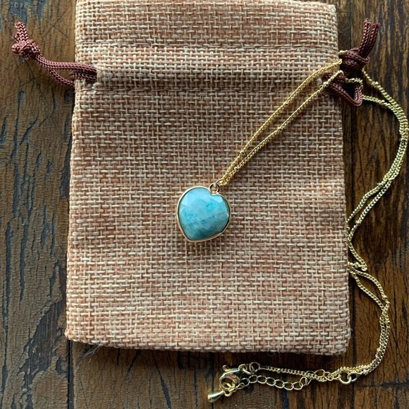 Amazonite Heart Necklace Amazonite Necklace Gold Amazonite - Picture 1 of 3